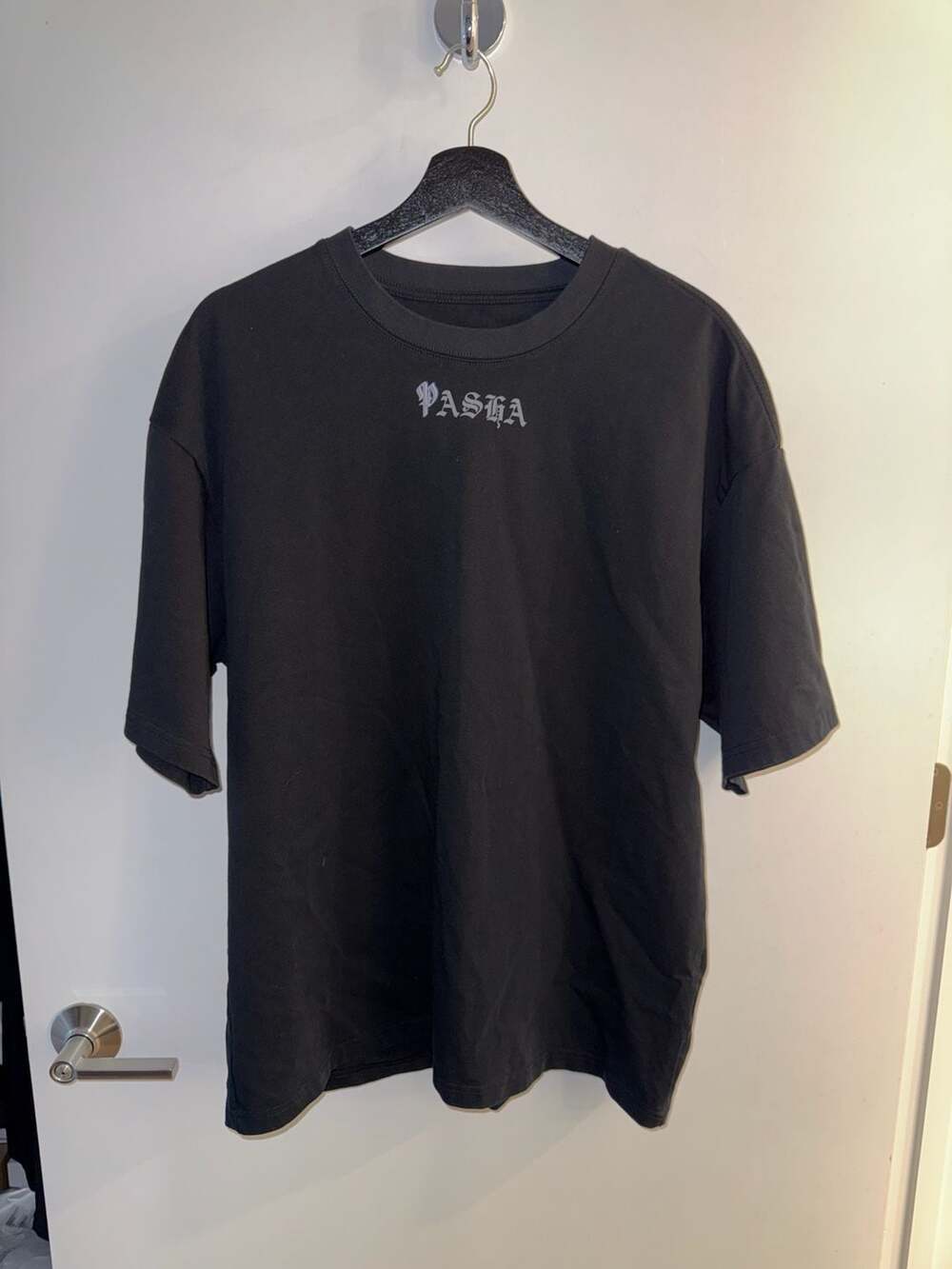 Pasha Graphic Print Oversized T-Shirt Black